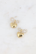 Boucles d'Oreilles Céleste - Coeur & Noeud