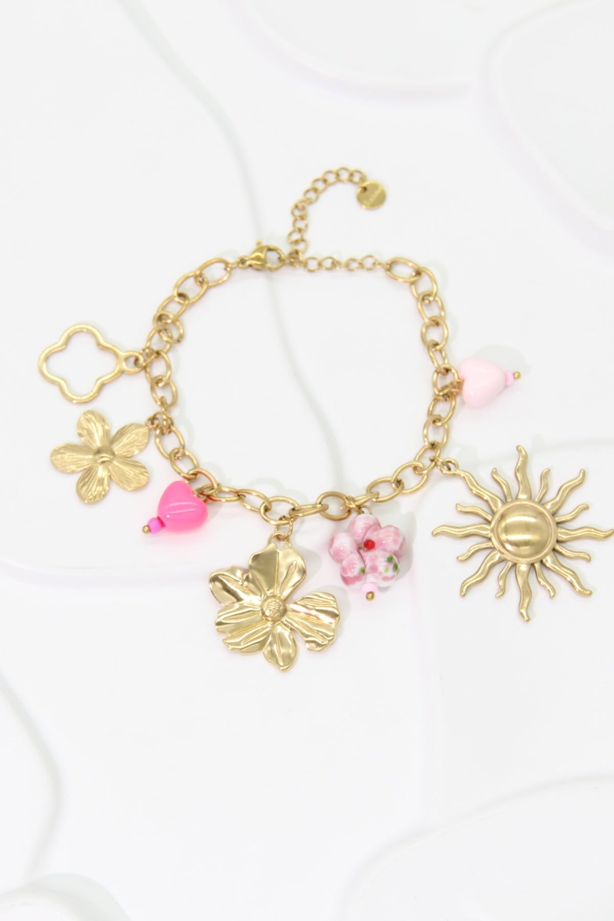 Bracelet Nina - Charms Fleur & Soleil