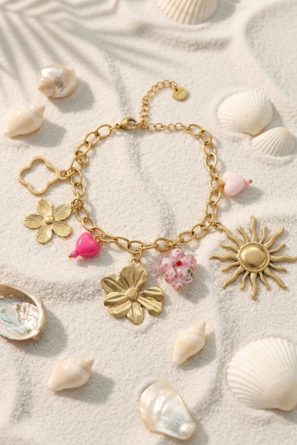 Bracelet Nina - Charms Fleur & Soleil