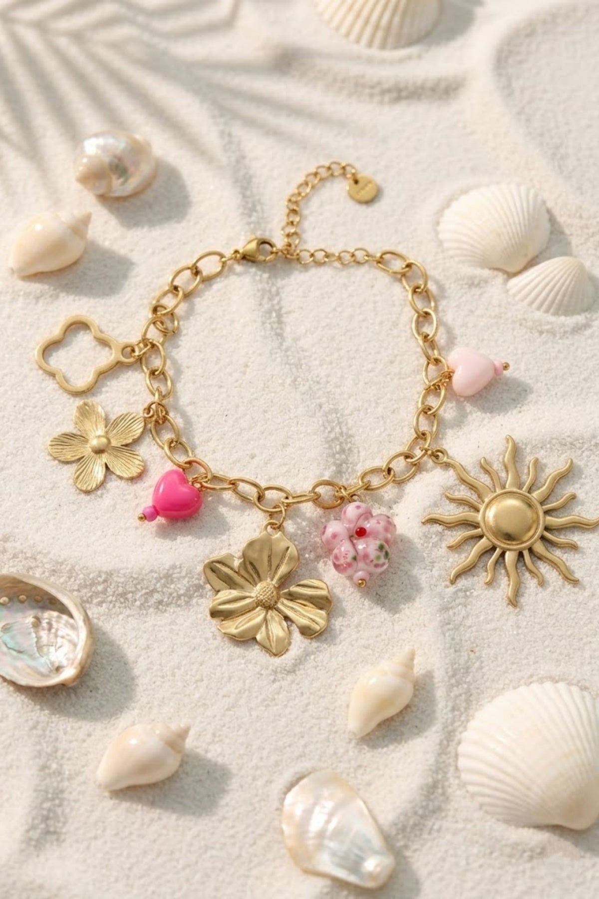 Bracelet Nina - Charms Fleur & Soleil