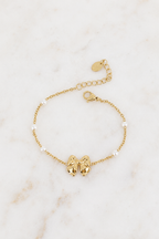 Bracelet Anastasya - Noeud Doré & Perles blanches