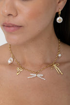 Collier Isadora - Noeuds Dorés & Perlés